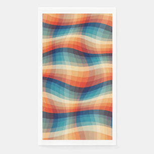 Serviette En Papier Vagues Rétro Colorées Vintage