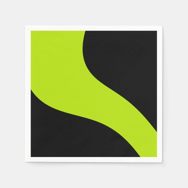 Serviette En Papier Vagues simples en vert citron (Devant)
