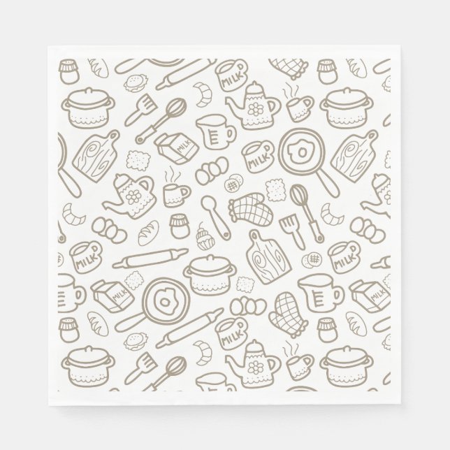 Serviette En Papier Vaisselle blanc gris (Devant)
