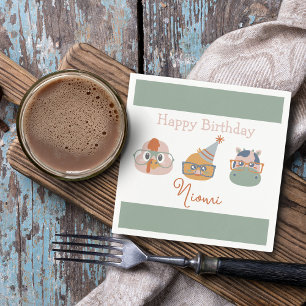 Serviette En Papier Vaisselle de fête d'anniversaire des animaux de fe
