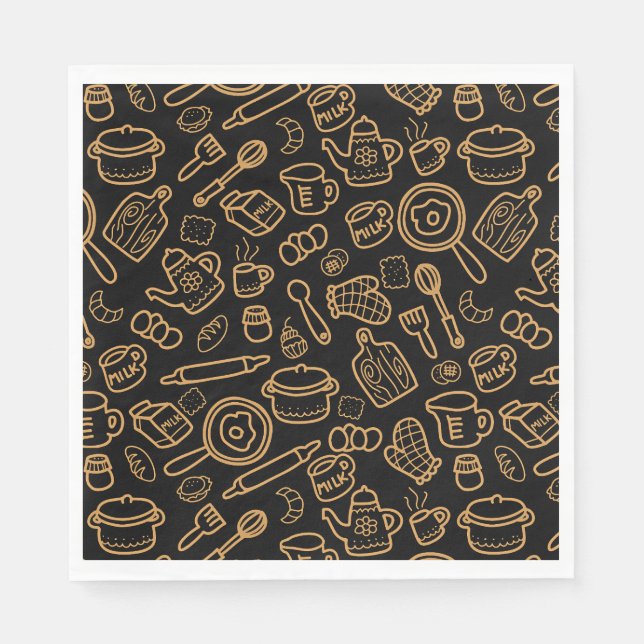 Serviette En Papier Vaisselle Noir Brown (Devant)