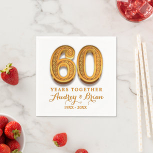Serviette En Papier Vaisselle pour la fête du 60e anniversaire de mari