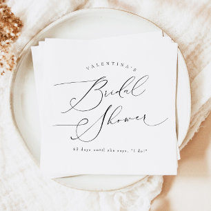 Serviette En Papier VALENTINA Élégant Minimaliste Script Invitation Ma