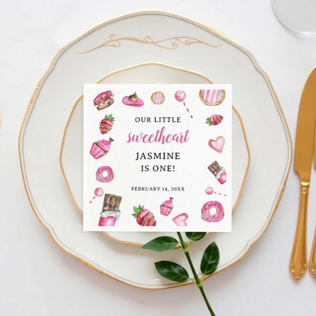 Serviette En Papier Valentine Desserts Petite amoureuse Anniversaire m (Créateur téléchargé)