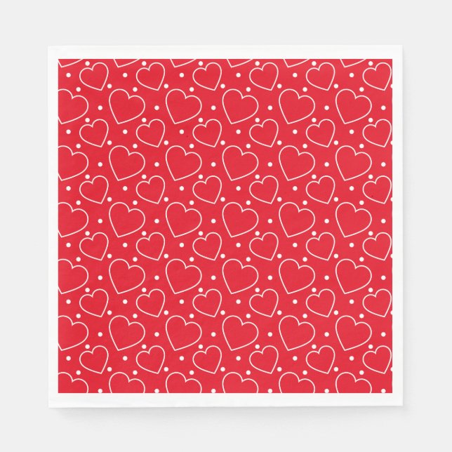 Serviette En Papier Valentine Hearts Paper Napkins (Devant)