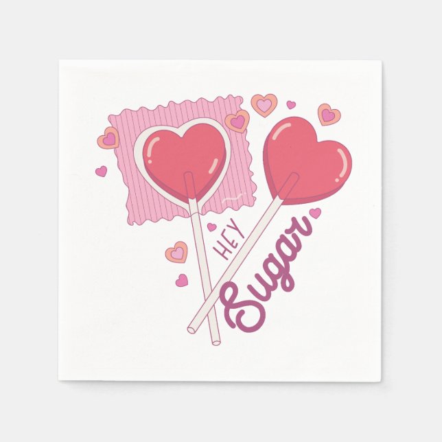 Serviette En Papier Valentine Hey Sugar (Devant)