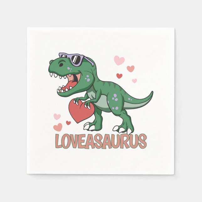 Serviette En Papier Valentine Loveasaurus (Devant)
