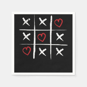 Serviette En Papier Valentine Tic Tac Toe Hearts Valentines Day Valent