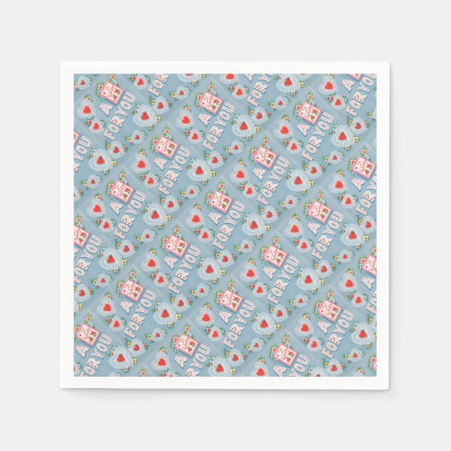 Serviette En Papier Valentine vintage (Devant)