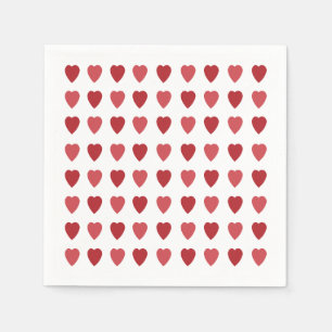 Serviette En Papier Valentines Coeurs rouges Valentines