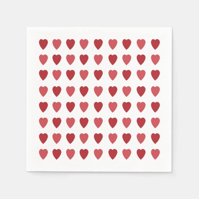 Serviette En Papier Valentines Coeurs rouges Valentines (Devant)