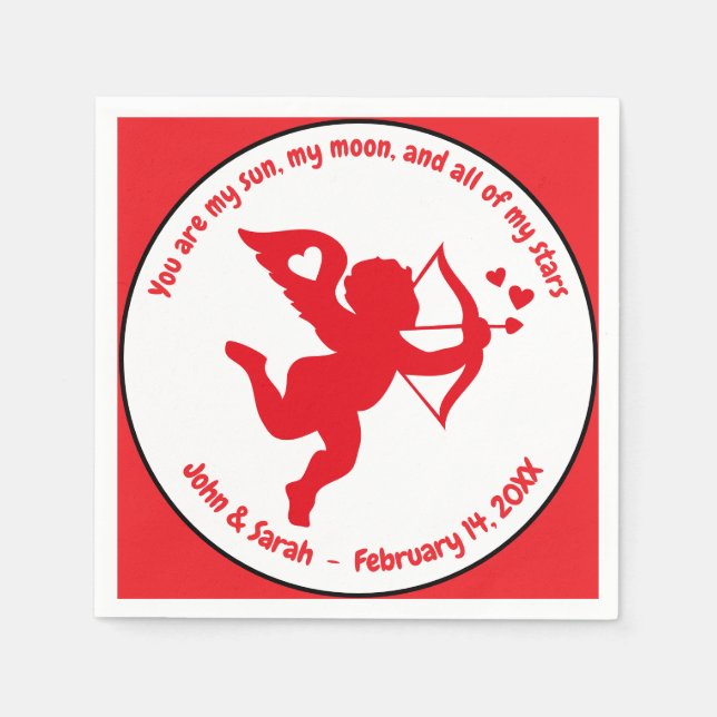 Serviette En Papier Valentine's Day Cupid Heart (Devant)