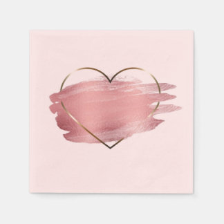 Serviette En Papier Valentine's Day Pink Gold Parties scintillant papi