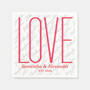 Serviette En Papier Valentines Jour Fiançailles Rien Fancy Couple Roug