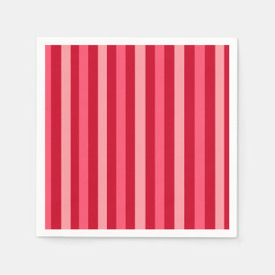 Serviette En Papier Valentines rayures rouge et rose
