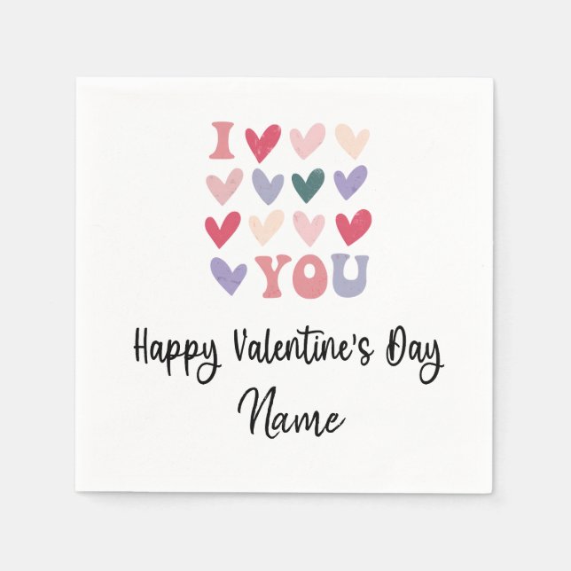 Serviette En Papier Valentine's to golfer avec amour vous (Devant)