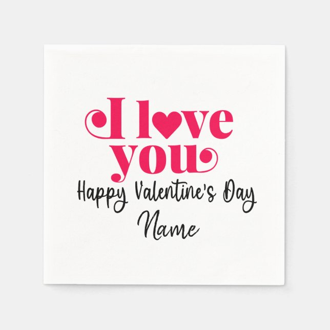 Serviette En Papier Valentine's to golfer avec amour vous (Devant)
