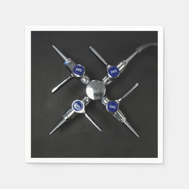 Serviette En Papier Valves à gaz de laboratoire sur banc de laboratoir (Devant)