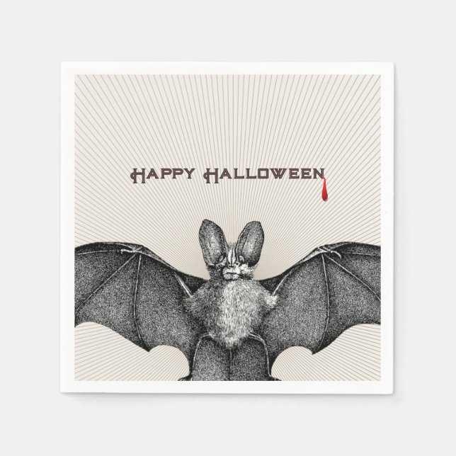 Serviette En Papier Vampire Bat Halloween (Devant)