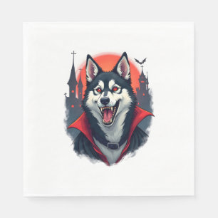 Serviette En Papier Vampire Husky Bite
