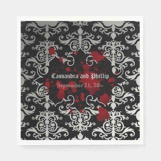 Serviette En Papier Vampire thème mariage élégant Goth (Devant)