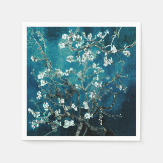 Serviette En Papier Van Gogh Almond Blossoms Dark Turquoise