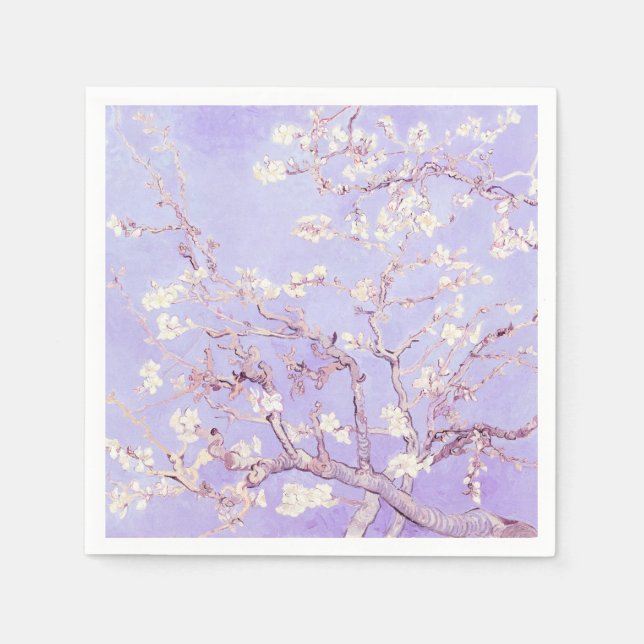 Serviette En Papier Van Gogh Almond Blossoms Lavande (Devant)