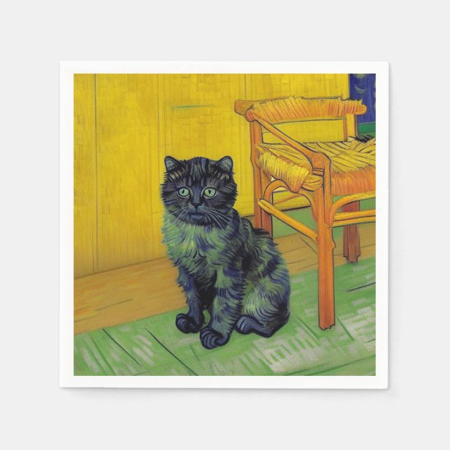 Serviette En Papier Van Gogh Black Cat (Devant)