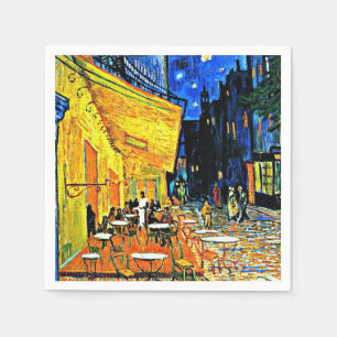 Serviette En Papier Van Gogh - Café Terrasse en soirée