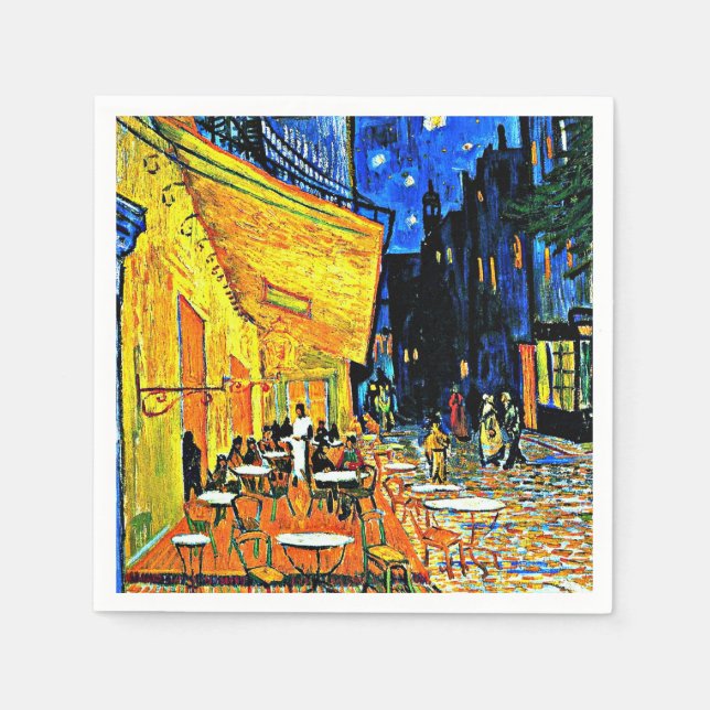 Serviette En Papier Van Gogh - Café Terrasse en soirée (Devant)