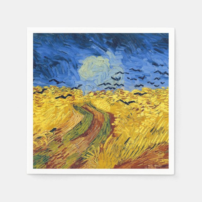 Serviette En Papier Van Gogh Champs de blé Impressionniste Peinture (Devant)