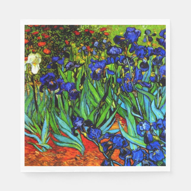 Serviette En Papier Van Gogh - Irises, peinture florale (Devant)