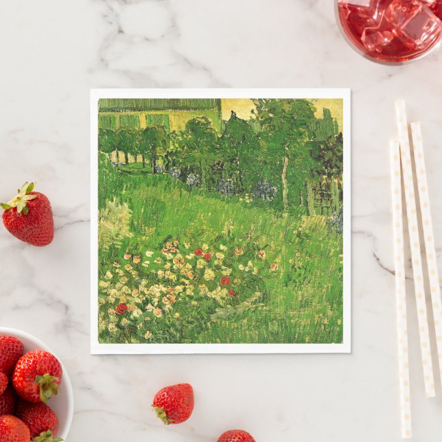 Serviette En Papier Van Gogh - Le jardin de Daubigny, (En situation)