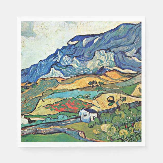 Serviette En Papier Van Gogh - Les Alpilles Mountain Landscape (Devant)