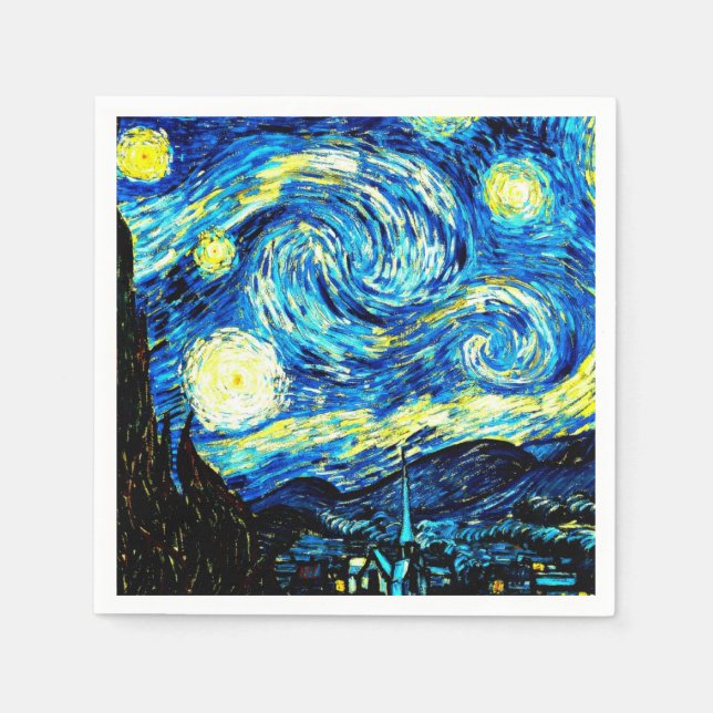 Serviette En Papier Van Gogh - Nuit étoilée (Devant)