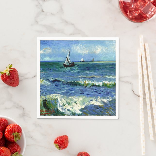 Serviette En Papier Van Gogh - Paysage marin (En situation)