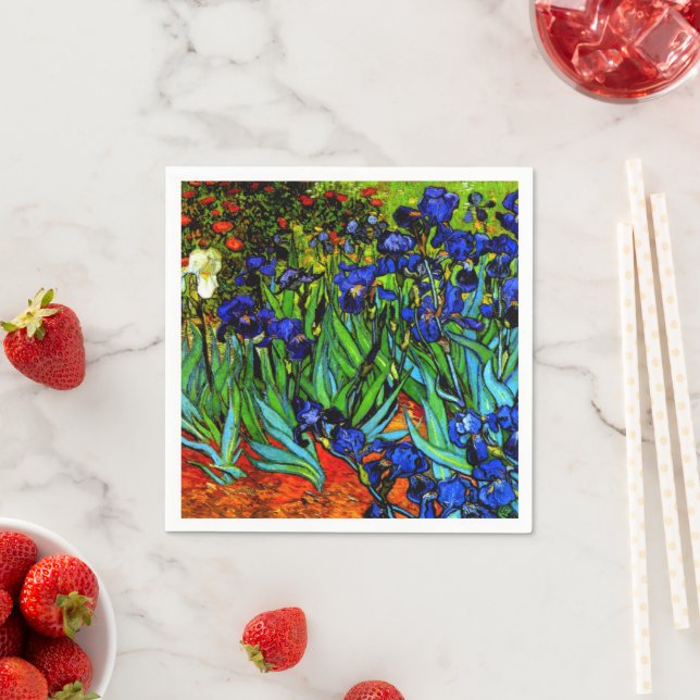 Serviette En Papier Van Gogh peinture, Irises, (En situation)