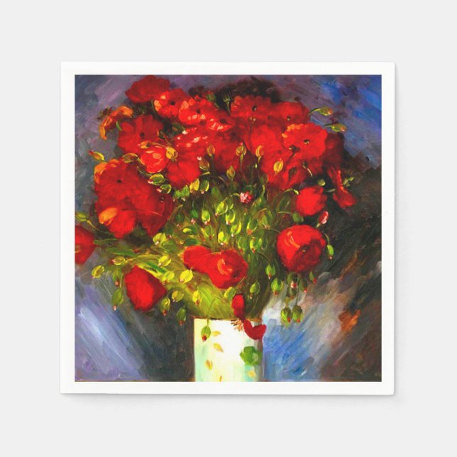 Serviette En Papier Van Gogh Red Poppies (Devant)