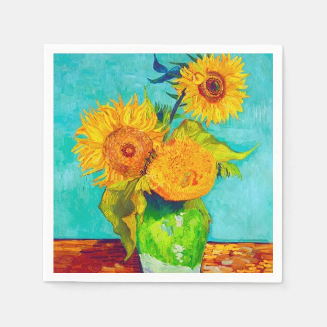 Serviette En Papier Van Gogh Sunflowers (Devant)