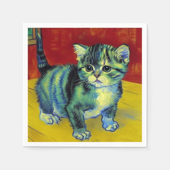 Serviette En Papier Van Gogh Tabby Cat (Devant)