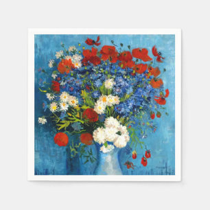 Serviette En Papier Van Gogh Vase avec Cornflowers et Poppies