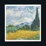 Serviette En Papier Van Gogh Wheat Field with Cypresses. Impressionism<br><div class="desc">Van Gogh "Wheat Field with Cypresses" napkin.</div>
