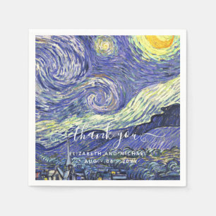 Serviette En Papier Van Gough Starry Merci de nuit Mariage