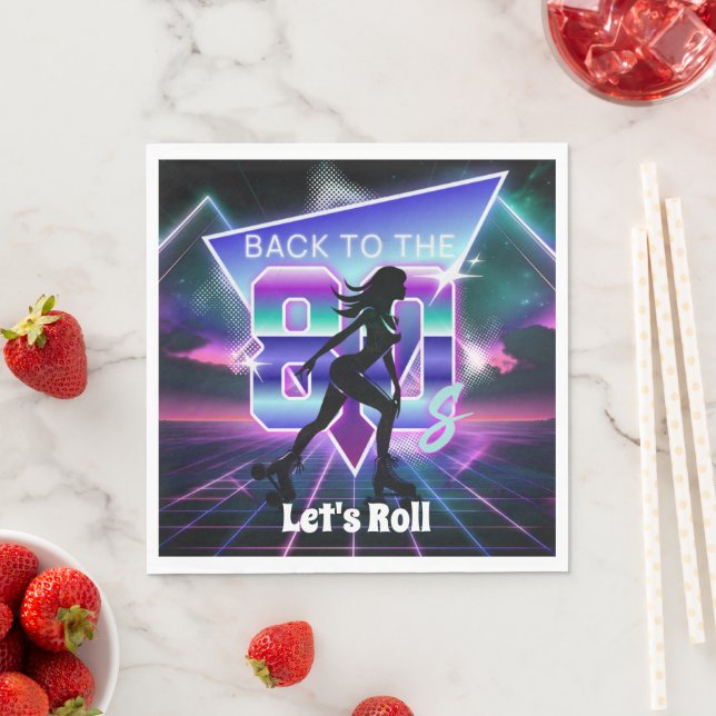 Serviette En Papier Vaporwave Roller Skate fête d'anniversaire (En situation)