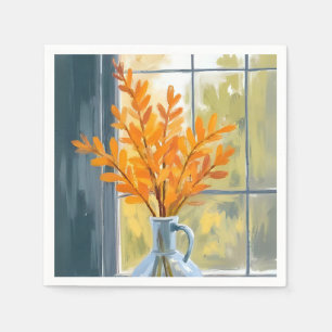 Serviette En Papier Vase de fleurs d'automne Aquarelle