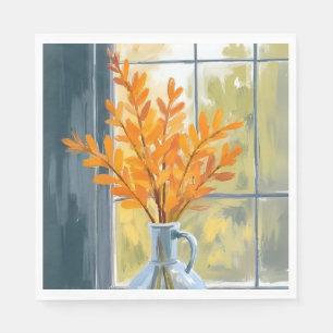 Serviette En Papier Vase de fleurs d'automne aquarelle