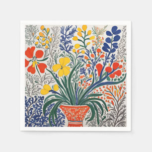 Serviette En Papier Vase et fleurs sauvages
