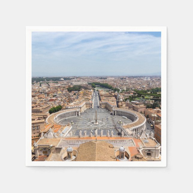Serviette En Papier Vatican, Italie : Vue aérienne Carré de Saint-Pier (Devant)