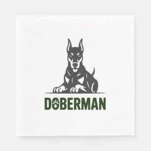 Serviette En Papier Vecteur de chien Doberman 2 couleurs