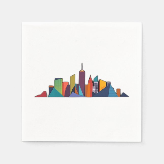 Serviette En Papier Vecteur urbain Abstrait Skyline (Devant)